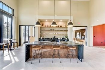 Clubhouse kitchen at avery ranch luxury apartments